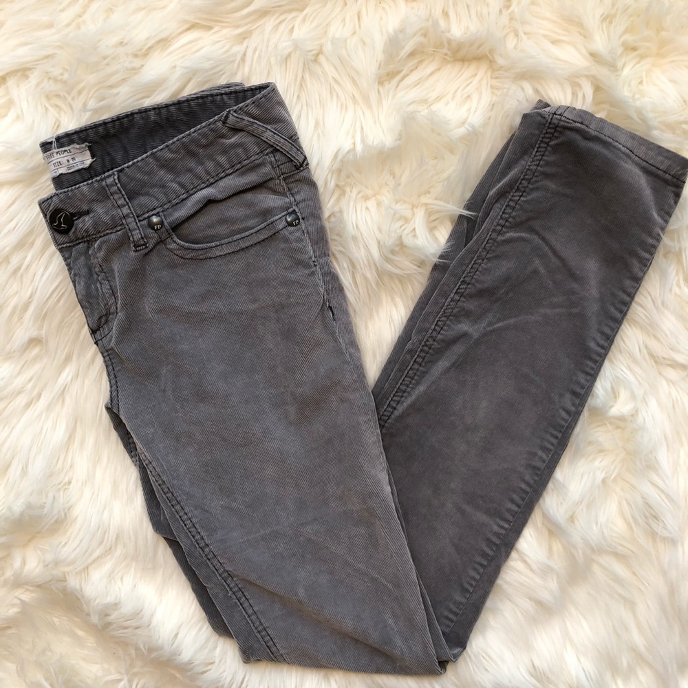 Free People Gray Corduroy Jeans Pants Size 29